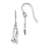 SS White Ice Diamond Ribbon Dangle Earrings QW431 - shirin-diamonds