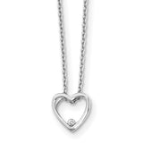 SS White Ice Diamond Heart Necklace QW435 - shirin-diamonds
