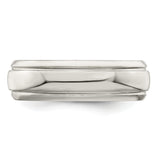 SS 6mm Polished Fancy Band Size 8.5