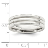 SS 6mm Polished Fancy Band Size 13