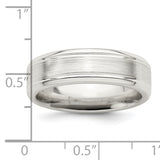SS 6mm Brushed Fancy Band Size 11.5
