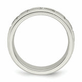 SS 6mm Polished Fancy Band Size 8