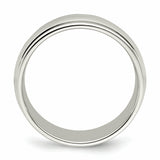 SS 7mm Polished Fancy Band Size 11