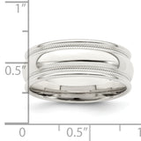 SS 7mm Polished Fancy Band Size 11
