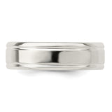 SS 6mm Polished Fancy Band Size 10.5