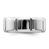 SS 8mm Polished Fancy Band Size 13