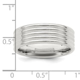 SS 7mm Polished Fancy Band Size 13