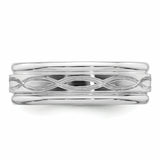 SS 7mm Polished Fancy Band Size 9
