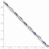 925 Sterling Silver Rhodium-plated Tanzanite and Diamond Bracelet