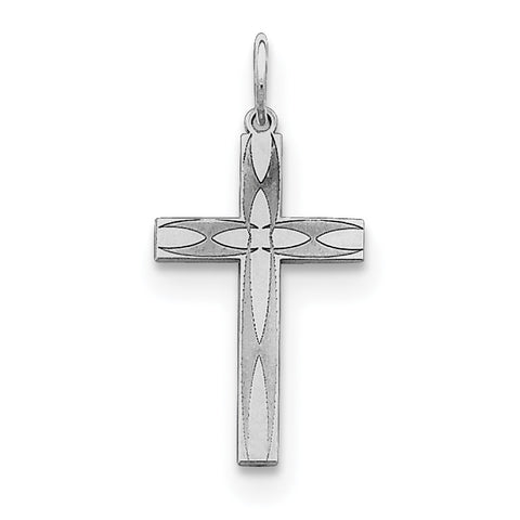 Sterling Silver Laser Designed Cross Pendant QXR156 - shirin-diamonds