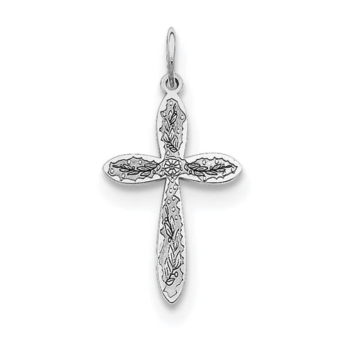 Sterling Silver Laser Designed Cross Pendant QXR183 - shirin-diamonds