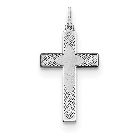 Sterling Silver Laser Designed Cross Pendant QXR213 - shirin-diamonds