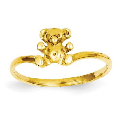 14k Childs Polished Teddy Bear Ring - shirin-diamonds
