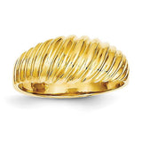 14k Polished Scalloped Dome Ring - shirin-diamonds