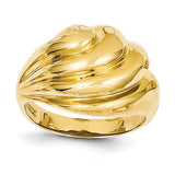 14k Polished Swirl Dome Ring R317 - shirin-diamonds