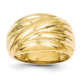 14k Polished Scalloped Dome Ring R343 - shirin-diamonds