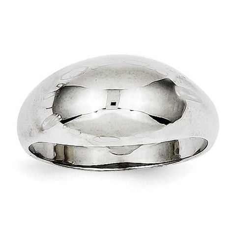 14k White Gold Polished Dome Ring - shirin-diamonds
