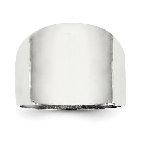 14k White Gold Polished Dome Ring R390 - shirin-diamonds
