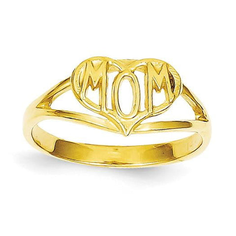 14k Polished Mom Heart Ring - shirin-diamonds