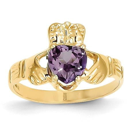 14k June Birthstone Claddagh Ring - shirin-diamonds