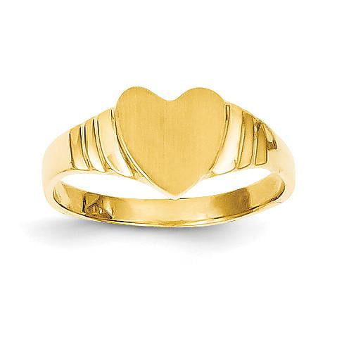 14K Baby Heart Signet Ring - shirin-diamonds