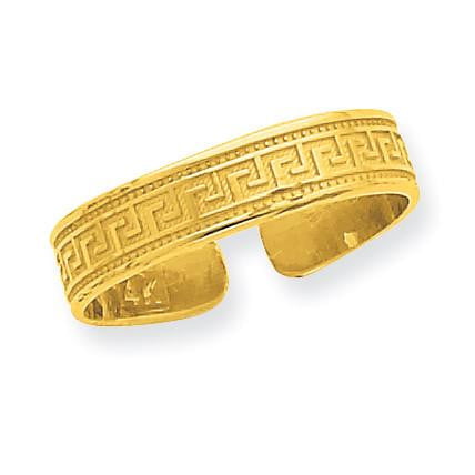 14k Greek Key Toe Ring - shirin-diamonds