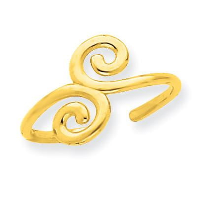 14k Swirl Toe Ring - shirin-diamonds