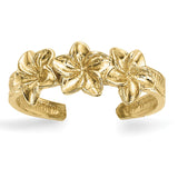 14k Polished Flowers Toe Ring - shirin-diamonds