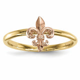 14k Two-tone Polished Fleur de Lis Ring - shirin-diamonds
