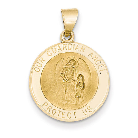14k Guardian Angel Medal Pendant REL149 - shirin-diamonds