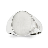 14k White Gold Signet Ring RS539 - shirin-diamonds