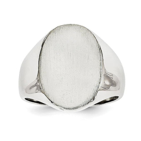 14k White Gold Signet Ring RS545 - shirin-diamonds