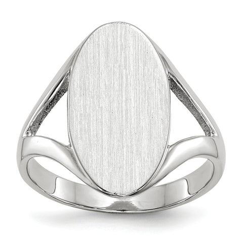 14k White Gold Signet Ring RS564 - shirin-diamonds