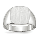 14k White Gold Signet Ring RS604 - shirin-diamonds