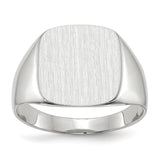 14k White Gold Signet Ring RS605 - shirin-diamonds