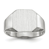 14k White Gold Signet Ring RS617 - shirin-diamonds
