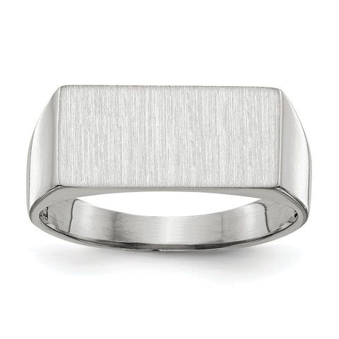 14k White Gold Signet Ring RS626 - shirin-diamonds