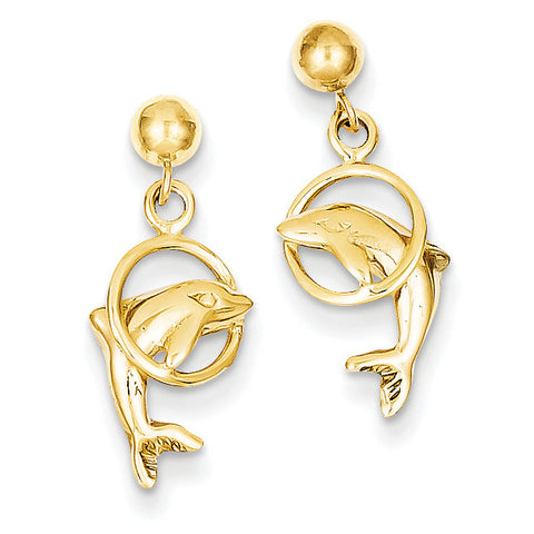 14k Dolphin Earrings S1125 - shirin-diamonds