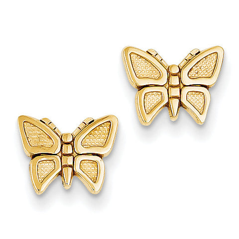14k Polished Butterfly Post Earrings S1130 - shirin-diamonds