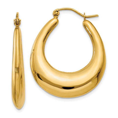 14k Polished Hoop Earrings S1514 - shirin-diamonds