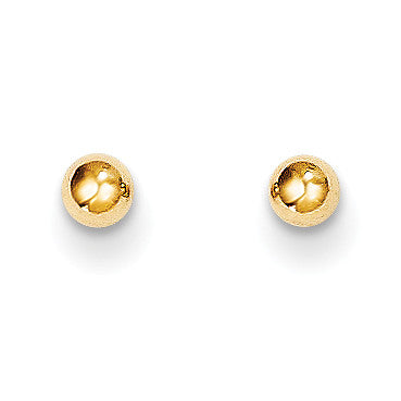 14k Madi K Polished 3mm Ball Post Earrings SE100 - shirin-diamonds