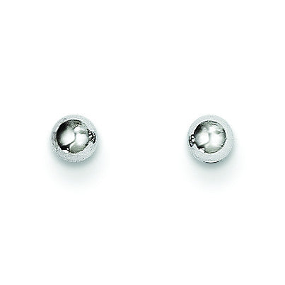 14k White Gold Madi K Polished 3mm Ball Post Earrings SE106 - shirin-diamonds