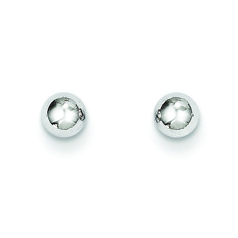 14k White Gold Madi K Polished 4mm Ball Post Earrings SE107 - shirin-diamonds