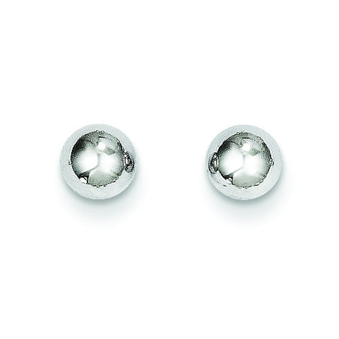 14k White Gold  Madi K Polished 5mm Ball Post Earrings SE108 - shirin-diamonds