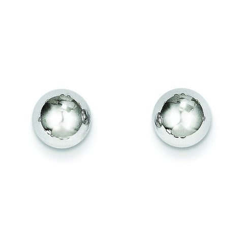14k Madi K White Gold Polished 7mm Ball Post Earrings SE110 - shirin-diamonds