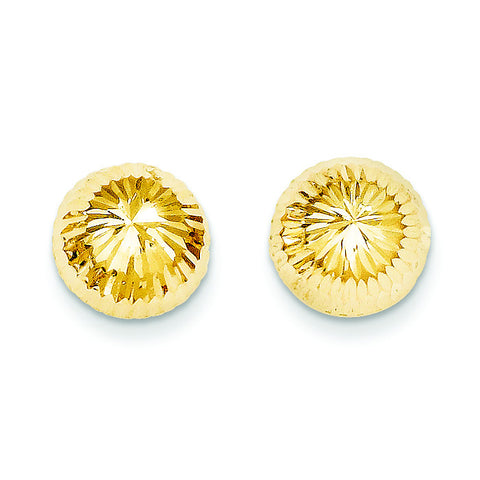 14k Madi K Polished & Diamond-Cut 10mm Button Post Earrings SE131 - shirin-diamonds