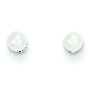 14k Madi K 3mm FW Cultured Pearl Earrings SE134 - shirin-diamonds