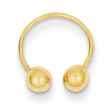 14k Madi K Single Beaded Half Hoop Screwback Earring SE1376 - shirin-diamonds