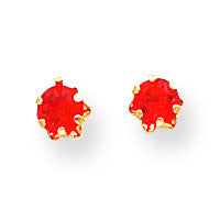 14k Madi K 4mm Synthetic Ruby (Jul) Screwback Earrings SE165 - shirin-diamonds