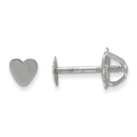 14k White Gold Madi K Tiny Heart Baby Post Earrings SE1728 - shirin-diamonds